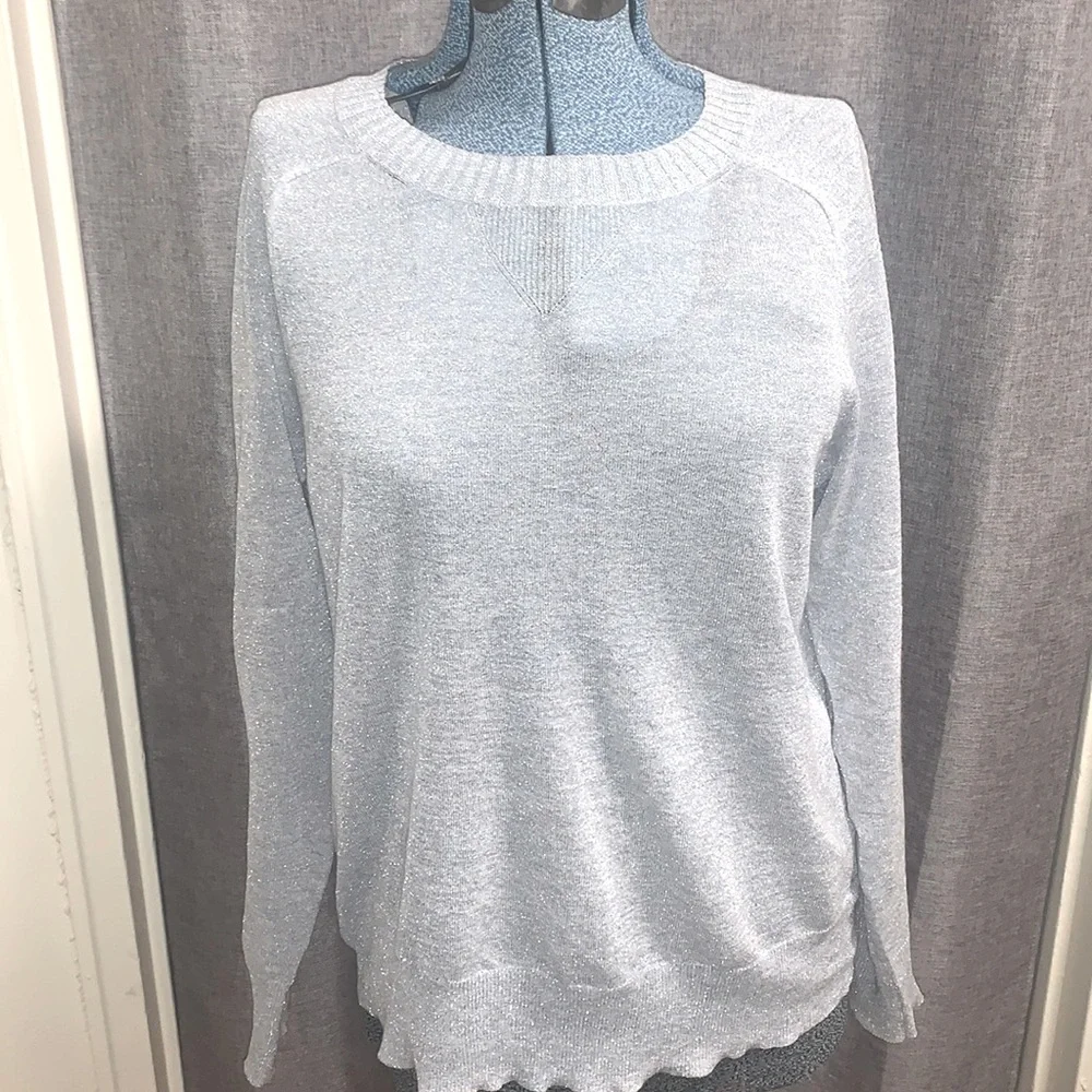 J Crew Sparkled Glitter Crew Neck Top